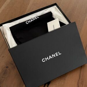 CHANEL Black shoe  Box with Dust Bags